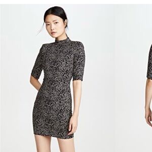 NEW WITH TAGS Alice + Olivia sexy black/silver glitter bodycon mini dress size 6
